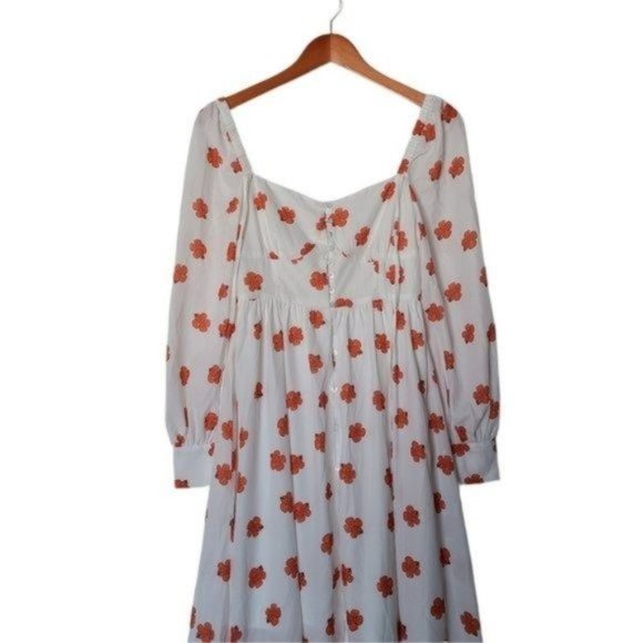 Since Then White Floral Long Sleeve Button Front Maxi Dress S NWT - Picture 5 of 12